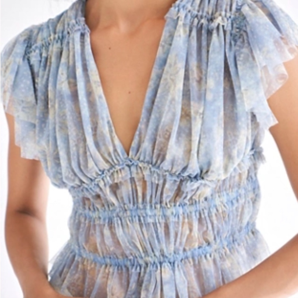 Free people make me smile print top